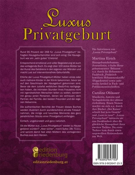 Produktbild: Luxus Privatgeburt - Hausgeburten in Wort und Bild