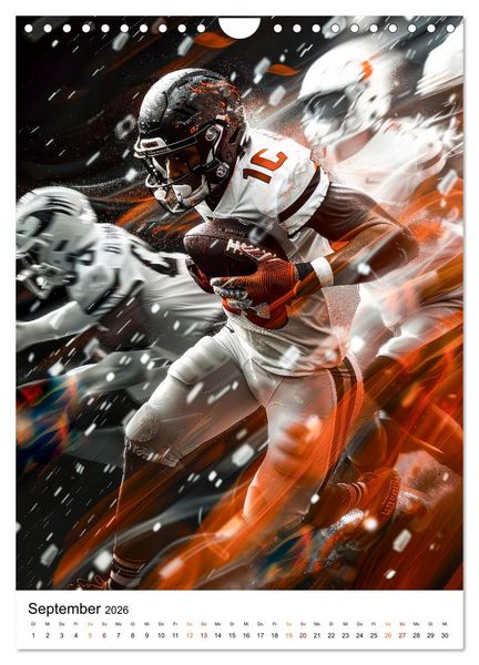 Produktbild: American Football - coole M&auml;nner (Wandkalender 2026 DIN A4 hoch), CALVENDO Monatskalender