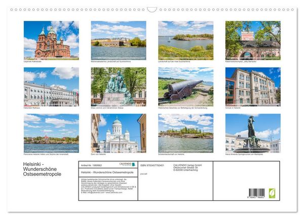 Produktbild: Helsinki - Wundersch&ouml;ne Ostseemetropole (Wandkalender 2026 DIN A2 quer), CALVENDO Monatskalender