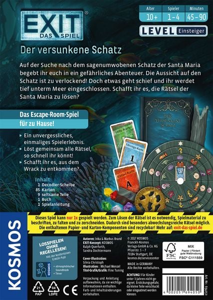 Produktbild: EXIT, Das Spiel - Der versunkene Schatz
