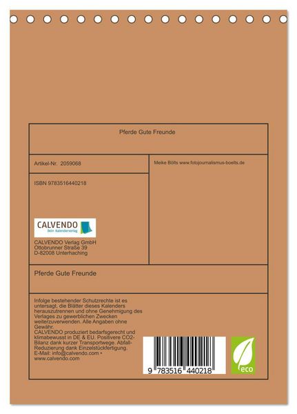 Produktbild: Pferde Gute Freunde (Tischkalender 2026 DIN A5 hoch), CALVENDO Monatskalender