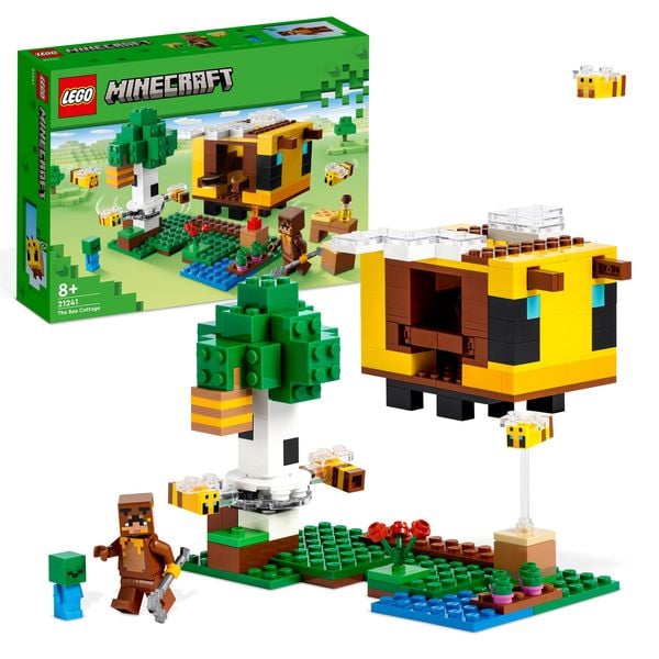 LEGO Minecraft 21241 Das Bienenhäuschen Set, Tier-Spielzeug