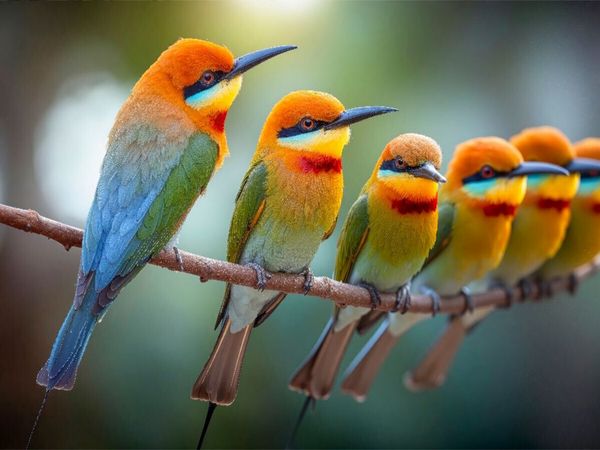 Produktbild: CALVENDO Puzzle Mutter und Jungv&ouml;gel vereint auf dem Ast | 1000 Teile Lege-Gr&ouml;&szlig;e 64x48cm Foto-Puzzle f&uuml;r gl&uuml;ckliche Stunden