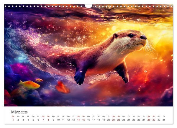 Produktbild: W&auml;chter des Flusses - Ein Jahr mit Fischottern (Wandkalender 2026 DIN A3 quer), CALVENDO Monatskalender