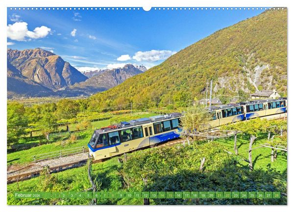 Produktbild: Im Zug durch Schweizer Berge (hochwertiger Premium Wandkalender 2026 DIN A2 quer), Kunstdruck in Hochglanz