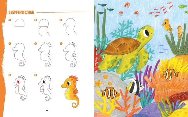Produktbild: Tiere zeichnen f&uuml;r Kids &ndash; &Uuml;ber 100 kunterbunte Lieblingstiere mit einfachen Formen Schritt-f&uuml;r-Schritt malen lernen