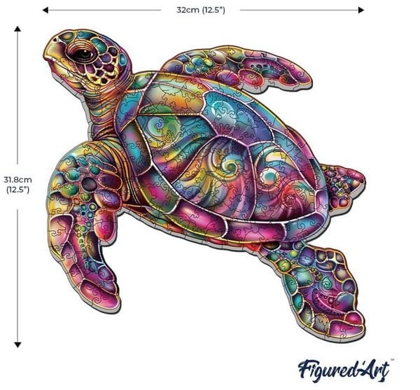 Produktbild: FiguredArt WP-FA1021 - Holzpuzzle Erwachsene - Meeresschildkr&ouml;te, 200 Teile, 32x31,8 cm