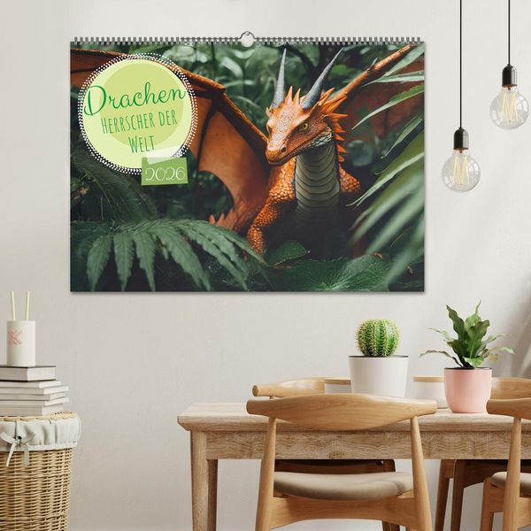 Produktbild: Drachen - Herrscher der Welt (Wandkalender 2026 DIN A2 quer), CALVENDO Monatskalender