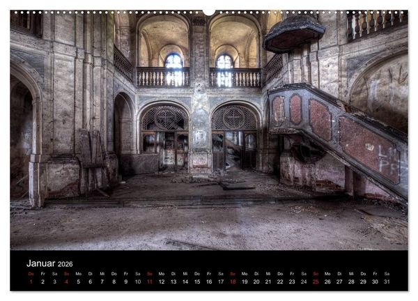 Produktbild: Verlassene Ort - Kirchen (hochwertiger Premium Wandkalender 2026 DIN A2 quer), Kunstdruck in Hochglanz