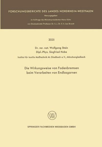 Produktbild: Die Wirkungsweise von Fadenbremsen beim Verarbeiten von Endlosgarnen