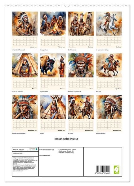 Produktbild: Indianische Kultur (hochwertiger Premium Wandkalender 2026 DIN A2 hoch), Kunstdruck in Hochglanz