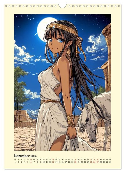 Produktbild: Im alten &Auml;gypten. Manga-M&auml;dchen im Pharaonenland (Wandkalender 2026 DIN A3 hoch), CALVENDO Monatskalender