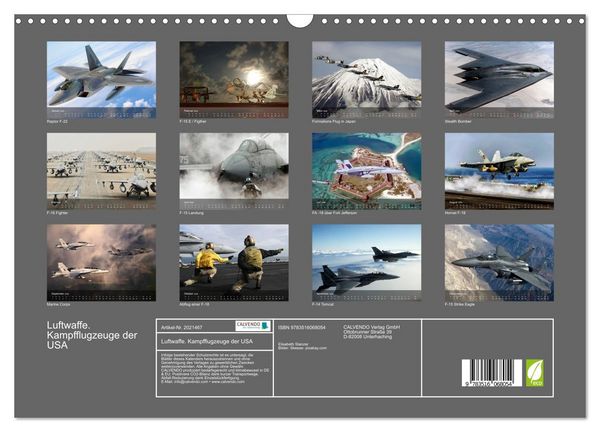 Produktbild: Luftwaffe. Kampfflugzeuge der USA (Wandkalender 2026 DIN A3 quer), CALVENDO Monatskalender