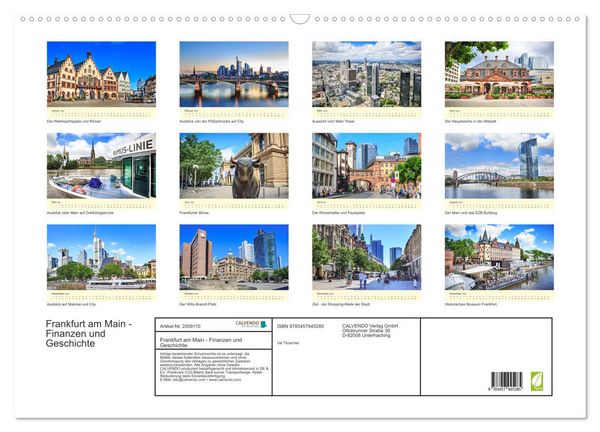 Produktbild: Frankfurt am Main - Finanzen und Geschichte (Wandkalender 2026 DIN A2 quer), CALVENDO Monatskalender