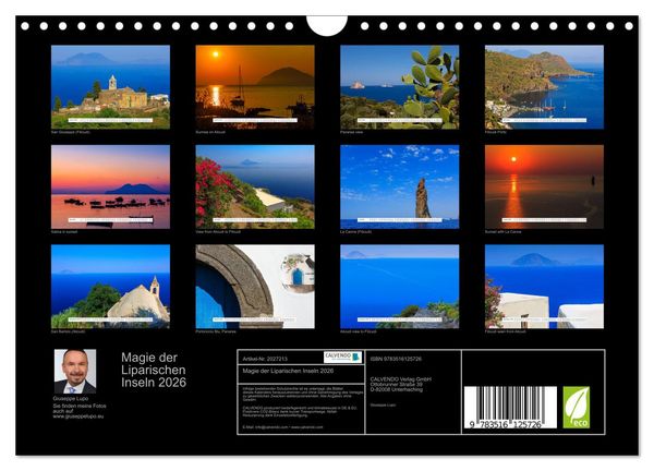 Produktbild: Magie der Liparischen Inseln 2026 (Wandkalender 2026 DIN A4 quer), CALVENDO Monatskalender