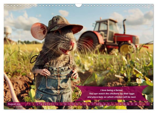 Produktbild: Funny charming animals as farmers (Wall Calendar 2026 DIN A3 landscape), CALVENDO 12 Month Wall Calendar