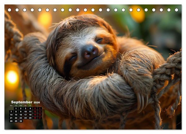 Produktbild: sweet sloths - relaxed throughout the year (Desk Calendar 2026 DIN A5 landscape), CALVENDO 12 Month DeskCalendar