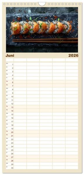 Produktbild: Familienplaner 2026 - Sushi Zauber mit 5 Spalten (Wandkalender, 21 x 45 cm) CALVENDO