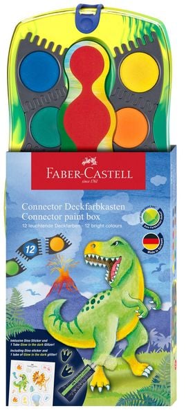Produktbild: Faber-Castell Farbkasten Connector 12 Farben Dino