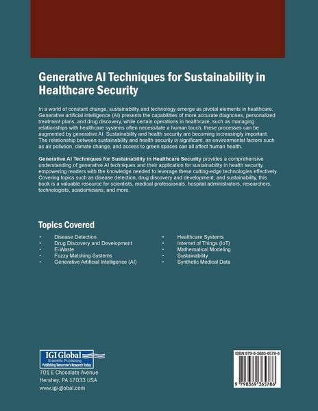 Produktbild: Generative AI Techniques for Sustainability in Healthcare Security