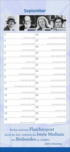 Produktbild: Der literarische Geburtstagskalender - Mit Geburtstagskindern und Zitaten