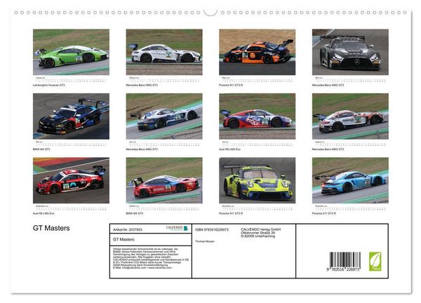 Produktbild: GT Masters (hochwertiger Premium Wandkalender 2026 DIN A2 quer), Kunstdruck in Hochglanz