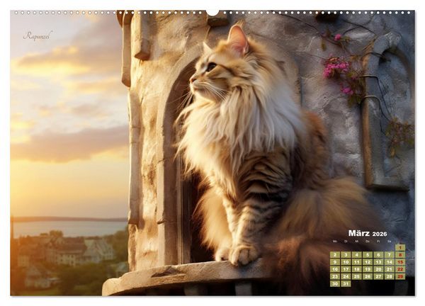 Produktbild: M&auml;rchenhafte Helden - Eine Reise in die magische Welt unserer Katzen (Wandkalender 2026 DIN A2 quer), CALVENDO Monatskalender