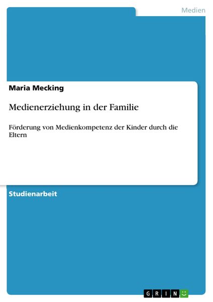 Produktbild: Medienerziehung in der Familie