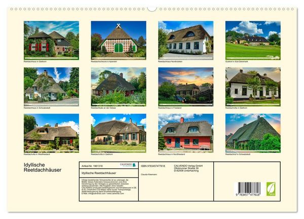 Produktbild: Idyllische Reetdachh&auml;user (hochwertiger Premium Wandkalender 2026 DIN A2 quer), Kunstdruck in Hochglanz