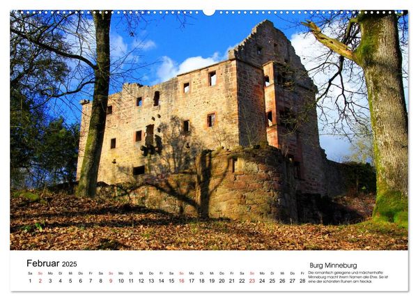 Deutschlands Burgen - eindrucksvolle Ruinen (Wandkalender 2025 DIN A2 quer), CALVENDO Monatskalender