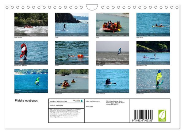 Produktbild: Plaisirs nautiques (Calendrier mural 2026 DIN A4 vertical), CALVENDO calendrier mensuel