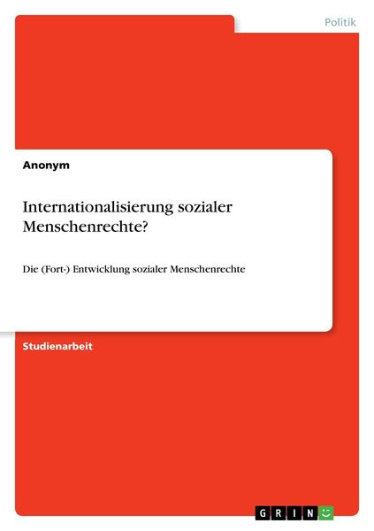 Produktbild: Internationalisierung sozialer Menschenrechte?