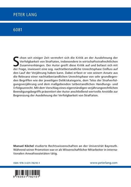Produktbild: Verj&auml;hrungsbeginn im Wirtschaftsstrafrecht