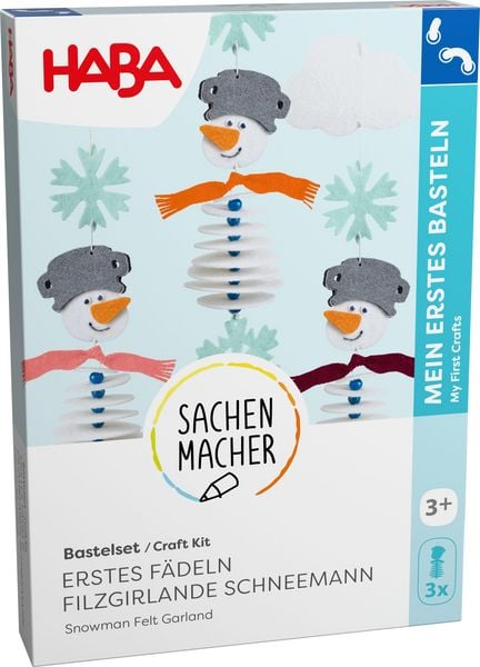 Produktbild: Bastelset - Erstes F&auml;deln Filzgirlande Schneemann