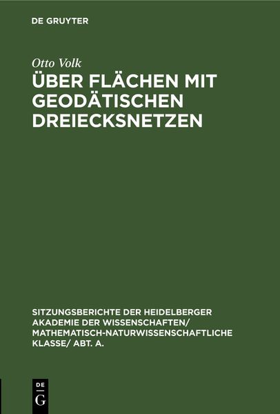 Produktbild: &Uuml;ber Fl&auml;chen mit geod&auml;tischen Dreiecksnetzen