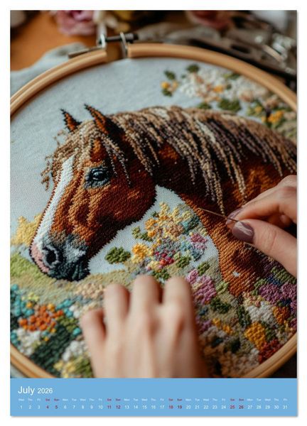 Produktbild: Elegance in Embroidery (Wall Calendar 2026 DIN A4 portrait), CALVENDO 12 Month Wall Calendar