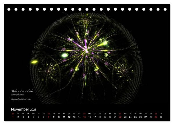 Produktbild: Zeit 2026 - Grafiken und Zitate (Tischkalender 2026 DIN A5 quer), CALVENDO Monatskalender
