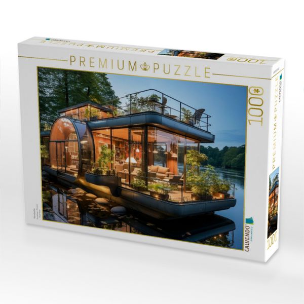 Produktbild: CALVENDO Puzzle Hausboote | 1000 Teile Lege-Gr&ouml;&szlig;e 64x48cm Foto-Puzzle f&uuml;r gl&uuml;ckliche Stunden