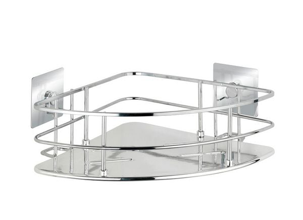 Turbo-Loc Edelstahl Eckablage Mod. Quadro, rostfrei, Befestigen ohne bohren