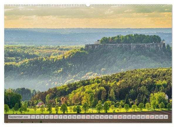 Produktbild: S&auml;chsische Schweiz - Wandern durch das Elbsandsteingebirge (Wandkalender 2026 DIN A2 quer), CALVENDO Monatskalender