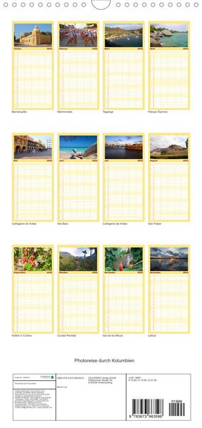 Produktbild: Familienplaner Photoreise durch Kolumbien (Wandkalender 2022 , 21 cm x 45 cm, hoch)