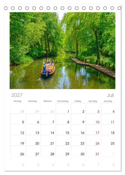 Produktbild: Tischplaner 2027 - Spreewald Natur und Kulturlandschaft (A5 Tischkalender zum Aufstellen) CALVENDO