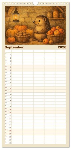 Produktbild: Familienplaner 2026 - Zuhause bei den Kleinen. Ein Jahr voller tierischer R&uuml;ckzugsorte. mit 5 Spalten (Wandkalender, 21 x 45 cm) CALVENDO