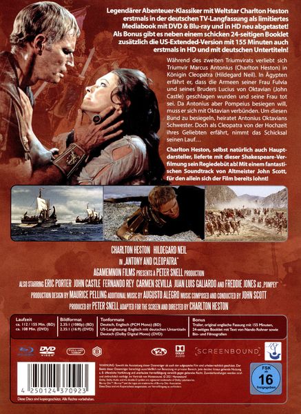 Produktbild: William Shakespeare's Antonius und Cleopatra - Special Edition Langfassung (Limited Mediabook mit Blu-ray+DVD+uncut Extended Version als OV)
