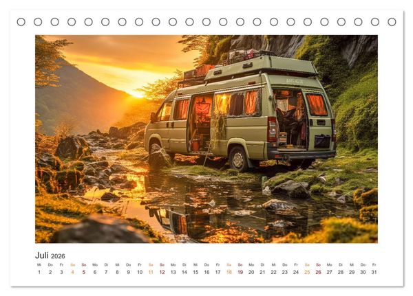 Produktbild: Abenteuer Camping (Tischkalender 2026 DIN A5 quer), CALVENDO Monatskalender