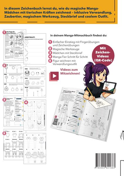 Produktbild: Magische Manga-M&auml;dchen zeichnen lernen - f&uuml;r M&auml;dchen ab 8 mit Video-Tutorials