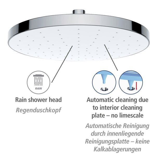 Produktbild: Regenduschkopf Automatic Cleaning &Oslash; 22,5 cm, Anti-Kalk Universal-Kopfbrause