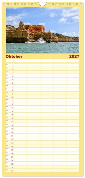 Produktbild: Familienplaner 2027 - Wundervolle Algarve mit 5 Spalten (Wandkalender, 21 x 45 cm) CALVENDO