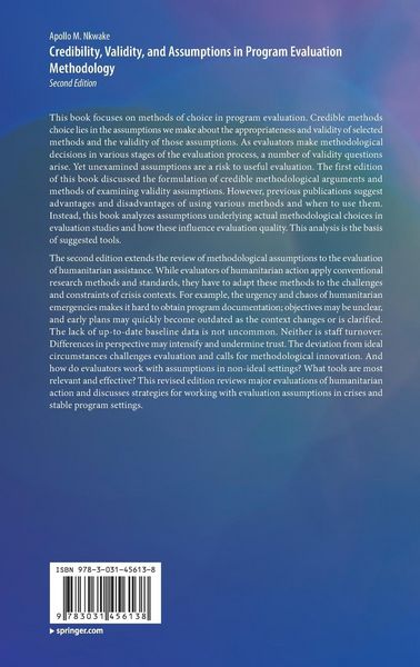 Produktbild: Credibility, Validity, and Assumptions in Program Evaluation Methodology