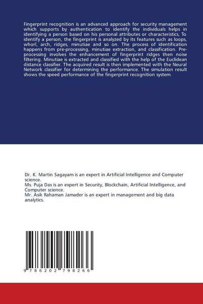 Produktbild: Fingerprint Recognition Using Bioinspired Meta-heuristic Process